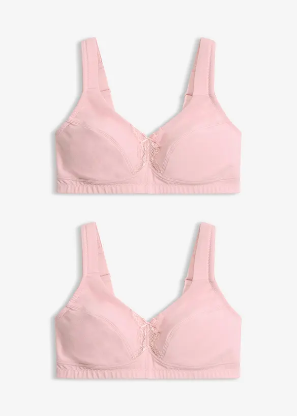 BH utan bygel med ekologisk bomull (2-pack), bonprix