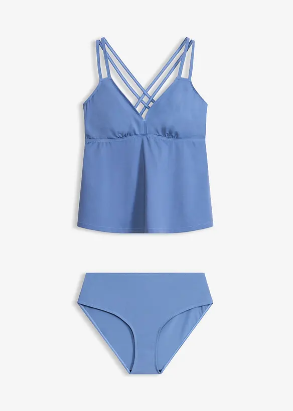 Tankini med korsade axelband, snabbtorkande material (2 delar), bonprix