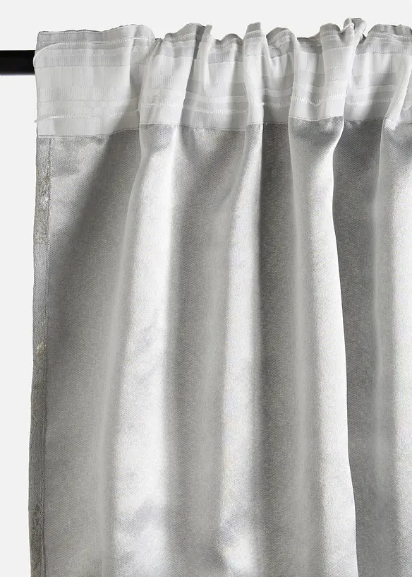 Gardinl&auml;ngd i glansig jacquardfleece (1-pack), bonprix