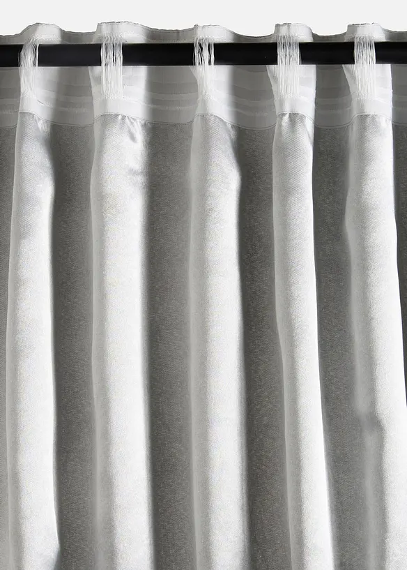 Gardinl&auml;ngd i glansig jacquardfleece (1-pack), bonprix