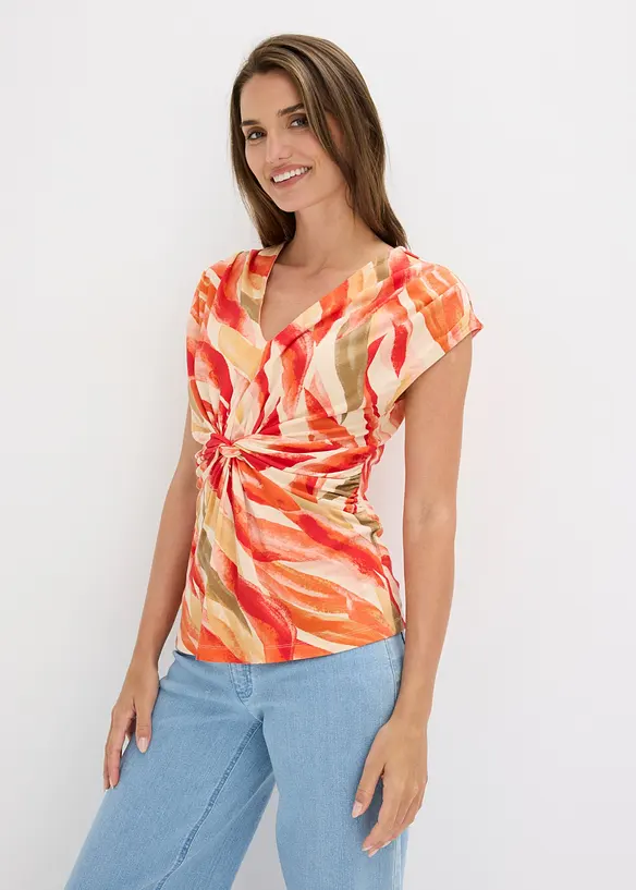 Topp med drapering i mjuk viskosmix, bonprix