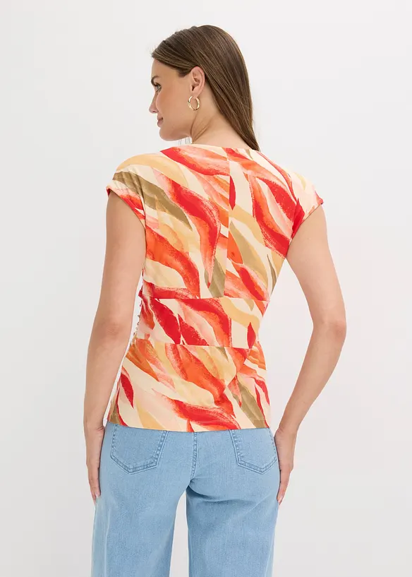 Topp med drapering i mjuk viskosmix, bonprix