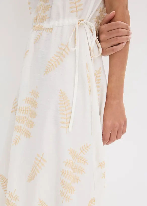 Mellanl&aring;ng kl&auml;nning med broderi, bonprix