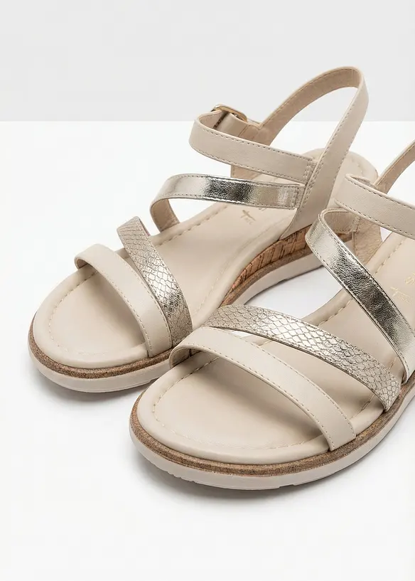 Kilsandalett fr&aring;n Tamaris i metallicstil, Tamaris