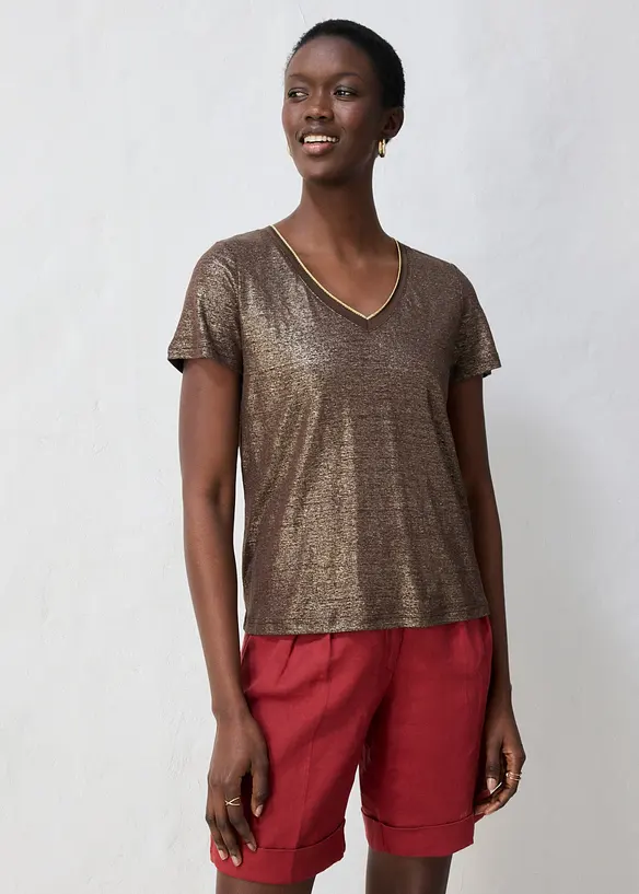 Linnetopp med Lurex-garn, bonprix