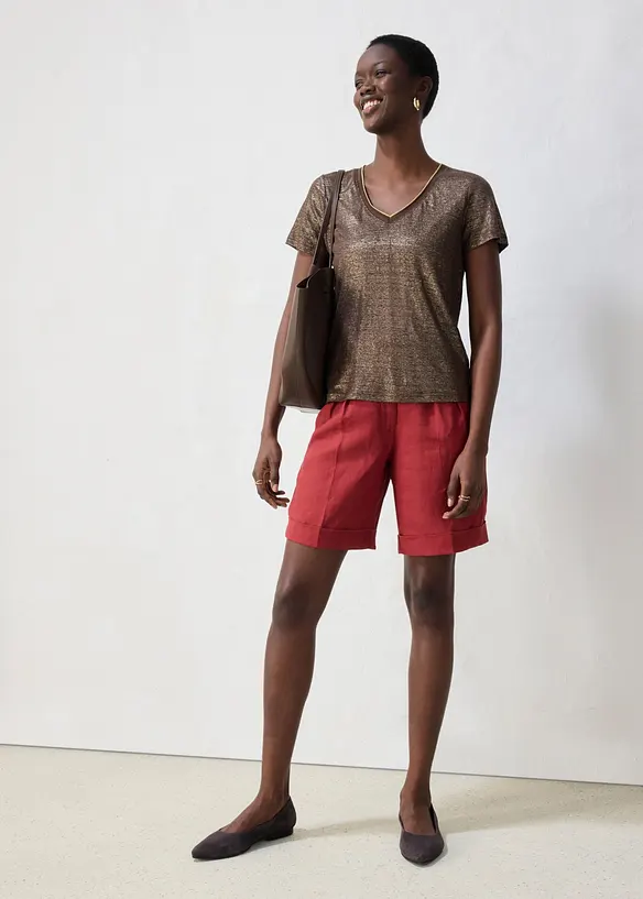 Linnetopp med Lurex-garn, bonprix