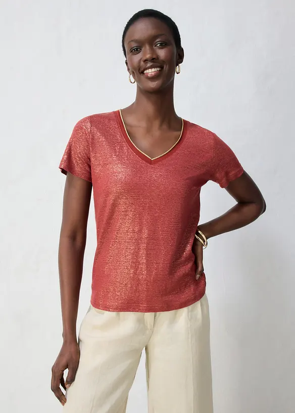 Linnetopp med Lurex-garn, bonprix
