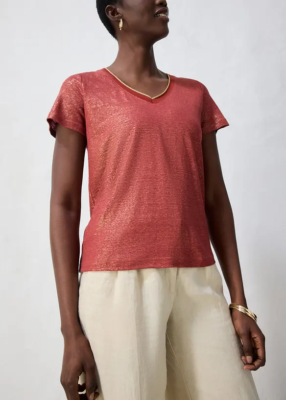 Linnetopp med Lurex-garn, bonprix