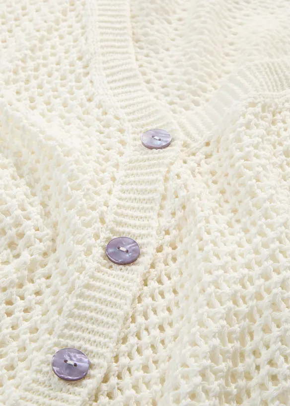 H&aring;lm&ouml;nstrad cardigan med lin, bonprix