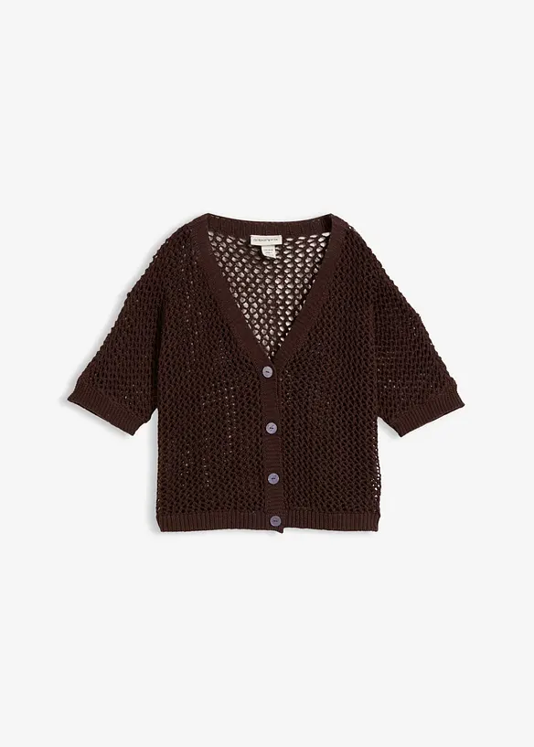 H&aring;lm&ouml;nstrad cardigan med lin, bonprix