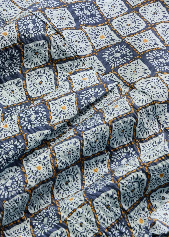 Kort&auml;rmad blus i viskosmix, bonprix