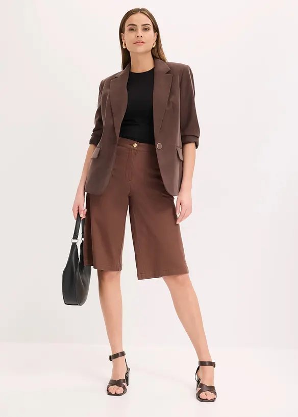 Shorts av elastisk twill, med vida ben, bonprix