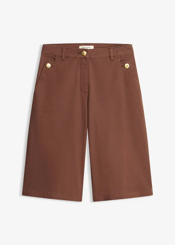 Shorts av elastisk twill, med vida ben, bonprix