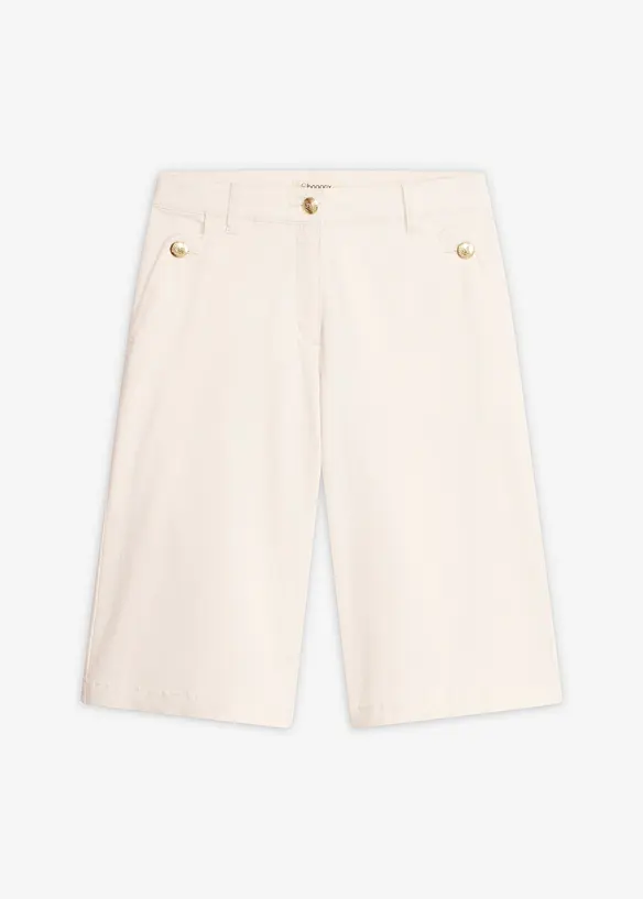 Shorts av elastisk twill, med vida ben, bonprix