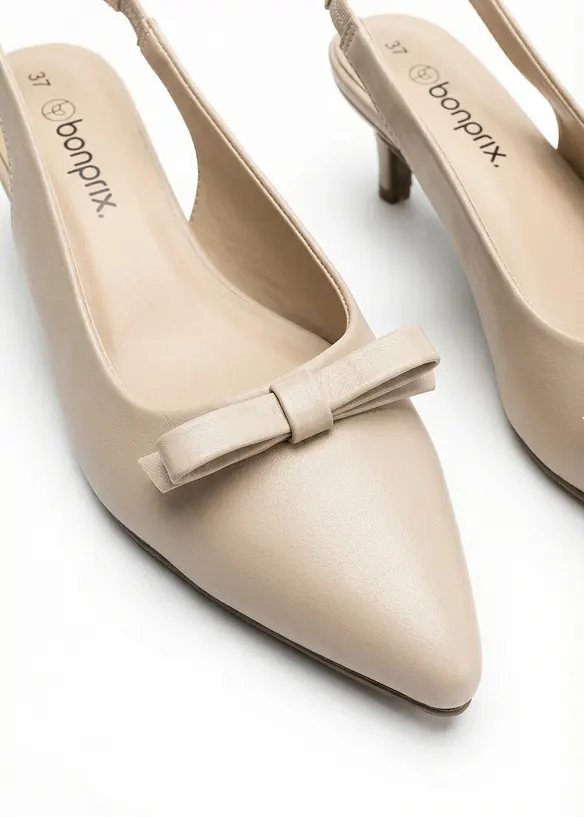 Pumps med slingback och rosett, bonprix