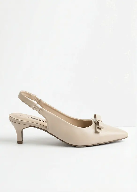 Pumps med slingback och rosett, bonprix