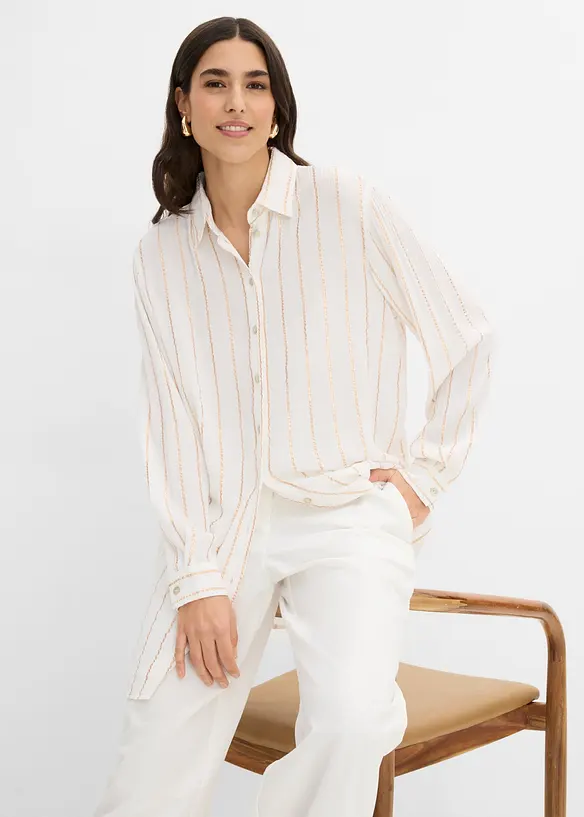 L&aring;ng blus med glittriga effekter, bonprix
