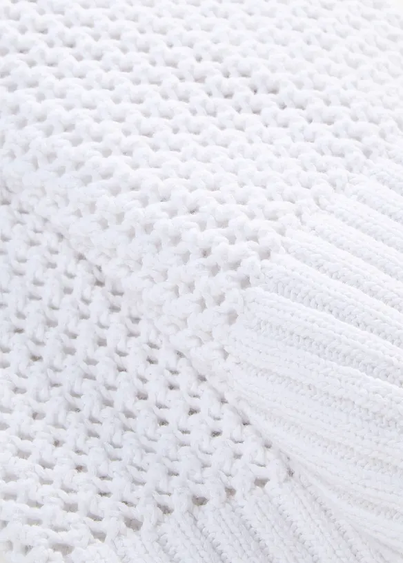 Stickad topp i bomull, bonprix