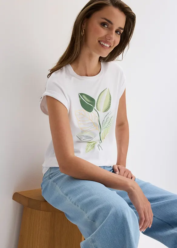 Topp i elastisk viskosmix, bonprix