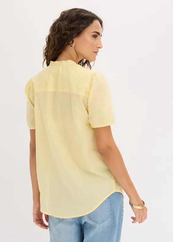 Blus med h&aring;lbroderi, bonprix