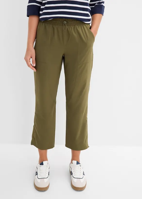 Tr&auml;ningsbyxa med rynkade detaljer, snabbtorkande, bonprix