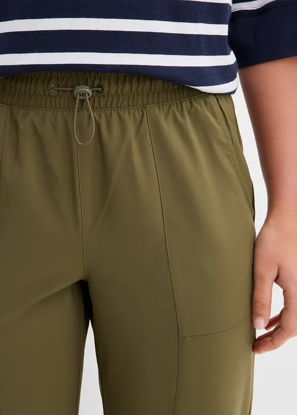 Tr&auml;ningsbyxa med rynkade detaljer, snabbtorkande, bonprix