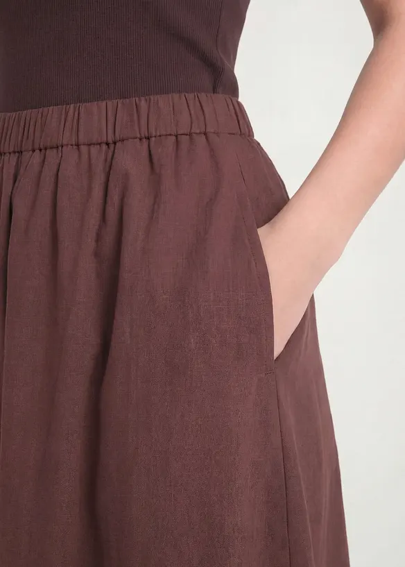 Mellanl&aring;ng kjol i linnemix, bonprix