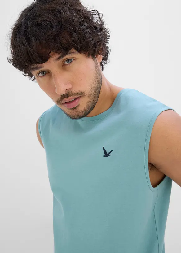 Linne med broderi, ekologisk bomull (2-pack), bonprix