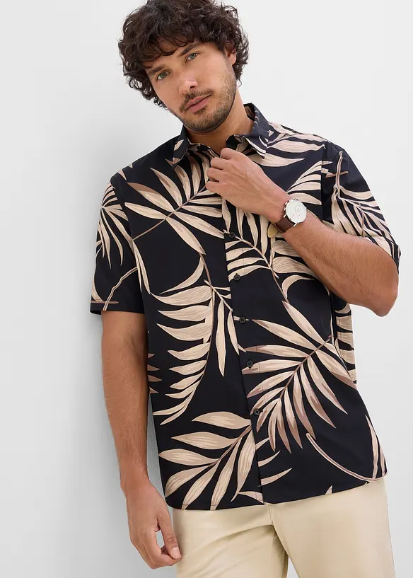 Kort&auml;rmad skjorta i ekologisk bomull, bonprix