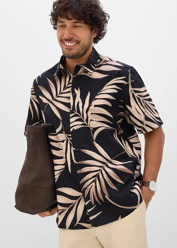 Kort&auml;rmad skjorta i ekologisk bomull, bonprix