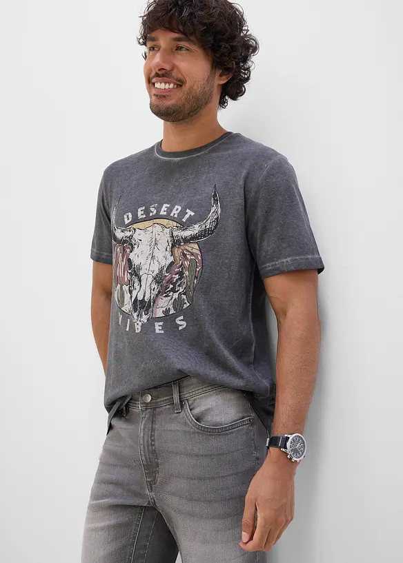 T-shirt med tv&auml;ttad look i ekologisk bomull, bonprix