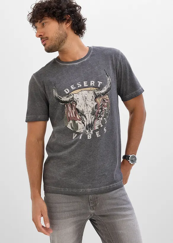 T-shirt med tv&auml;ttad look i ekologisk bomull, bonprix