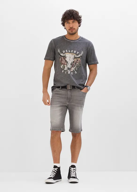 T-shirt med tv&auml;ttad look i ekologisk bomull, bonprix
