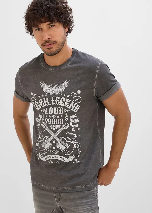 T-shirt med tv&auml;ttad look i ekologisk bomull, bonprix