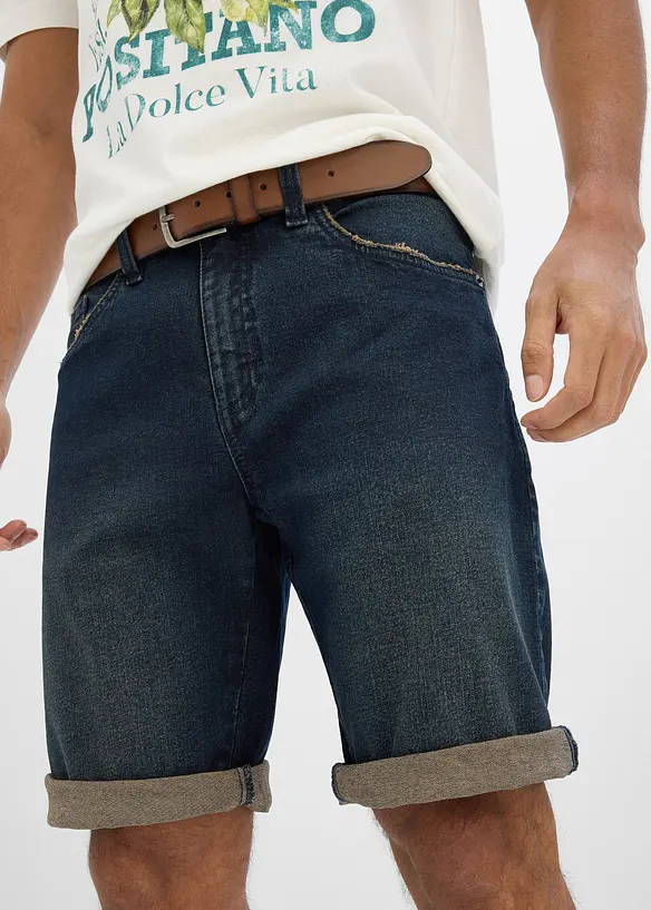 Jeansshorts med res&aring;rmidja, Relaxed Fit, bonprix