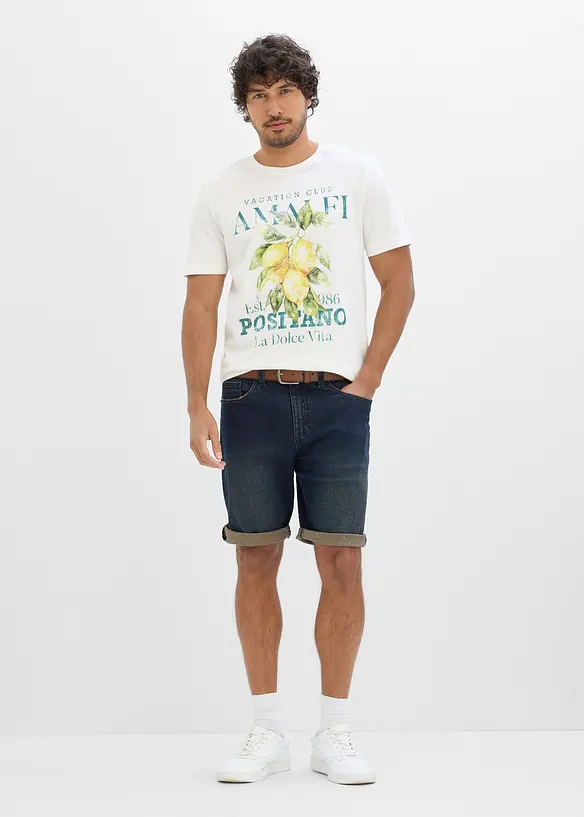Jeansshorts med res&aring;rmidja, Relaxed Fit, bonprix