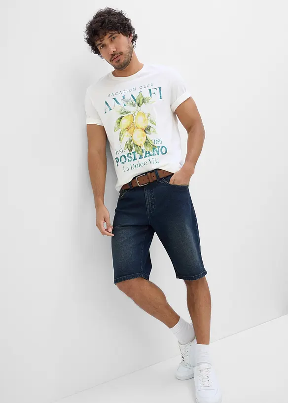 Jeansshorts med res&aring;rmidja, Relaxed Fit, bonprix
