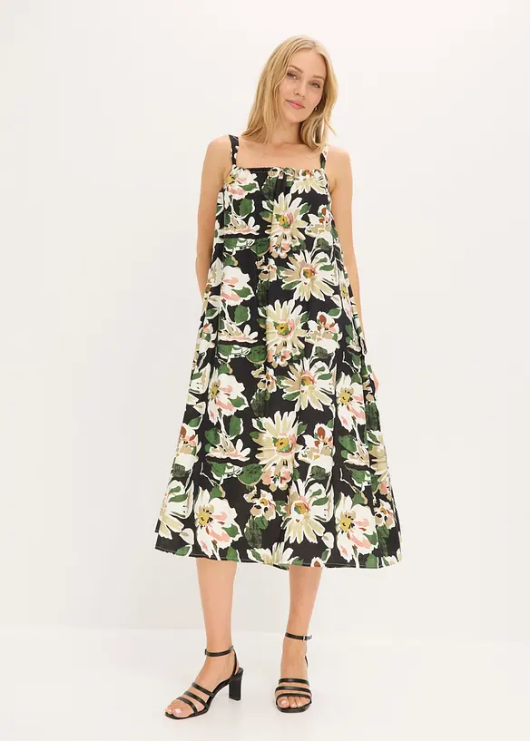 Mellanl&aring;ng kl&auml;nning i mjuk viskosmix, bonprix