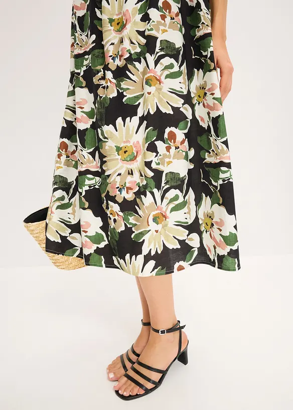 Mellanl&aring;ng kl&auml;nning i mjuk viskosmix, bonprix