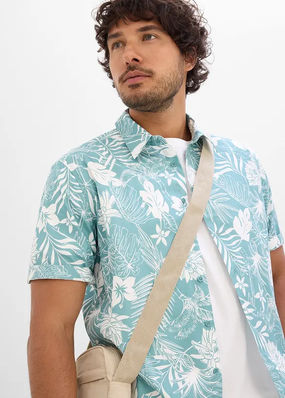 Kort&auml;rmad skjorta i ekologisk bomull, bonprix