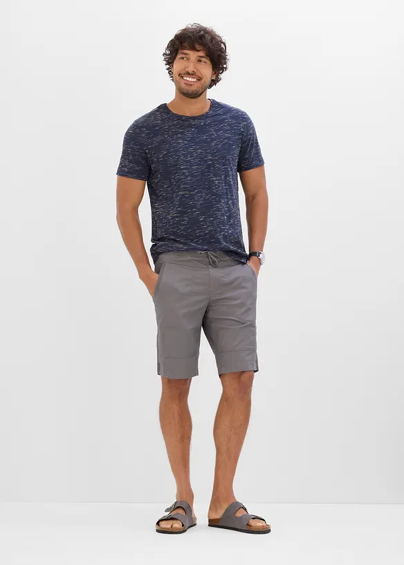 Stretchiga shorts med res&aring;rmidja, Regular Fit, bonprix