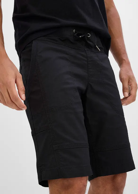 Stretchiga shorts med res&aring;rmidja, Regular Fit, bonprix