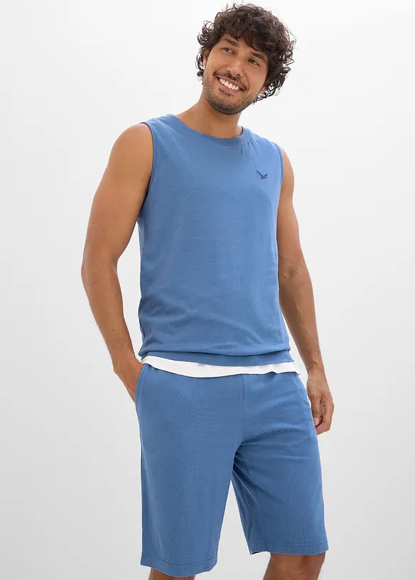 Linne och shorts av ekologisk bomull (2 delar), bonprix