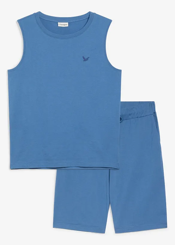 Linne och shorts av ekologisk bomull (2 delar), bonprix