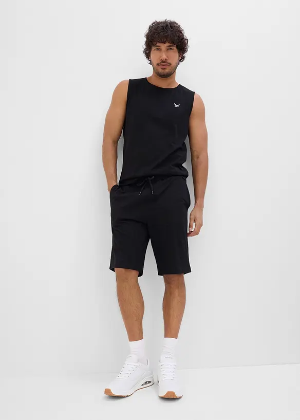 Linne och shorts av ekologisk bomull (2 delar), bonprix