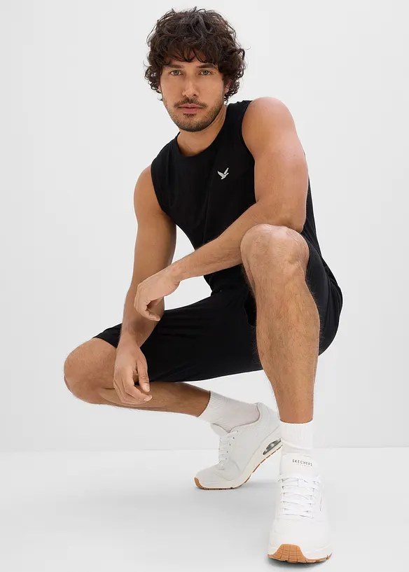 Linne och shorts av ekologisk bomull (2 delar), bonprix