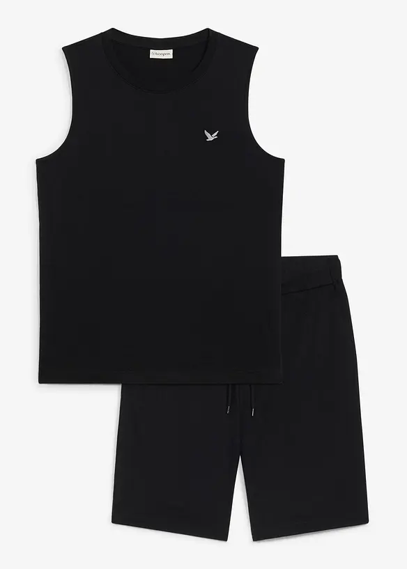 Linne och shorts av ekologisk bomull (2 delar), bonprix