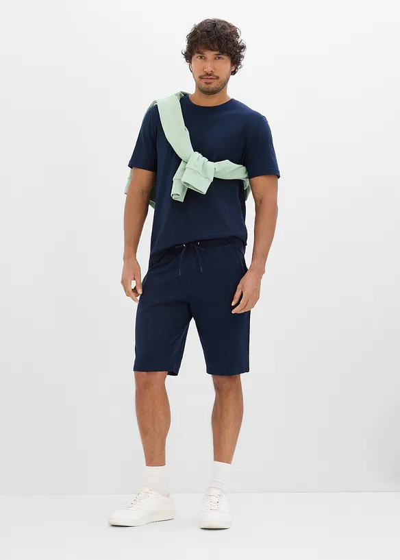 T-shirt, linne och 2  shorts i ekologisk bomull (4 delar), bonprix