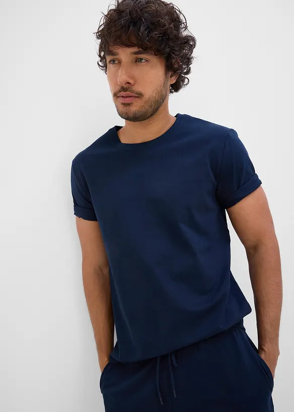 T-shirt, linne och 2  shorts i ekologisk bomull (4 delar), bonprix