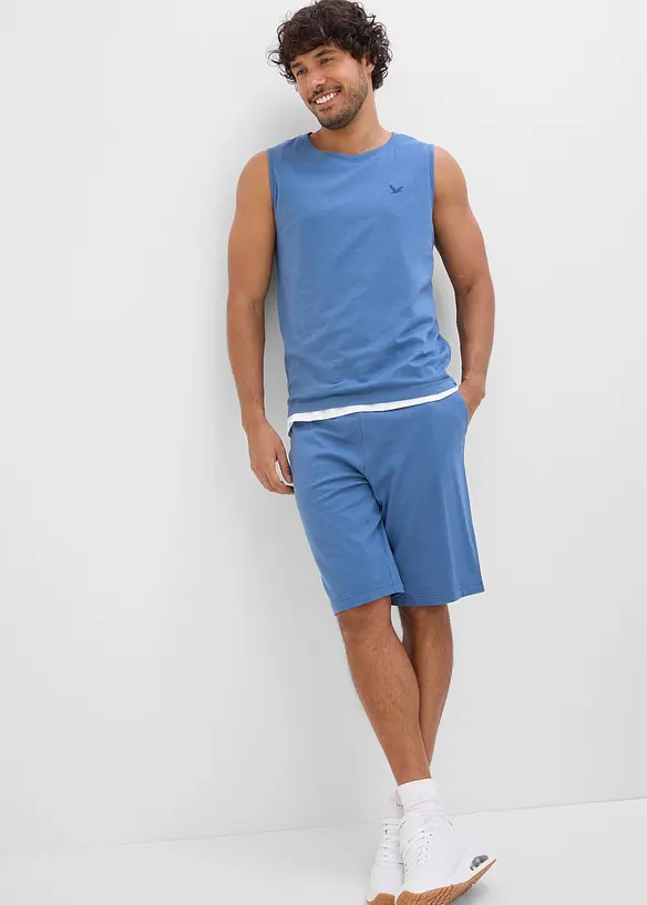 Linne och shorts av ekologisk bomull (2 delar), bonprix